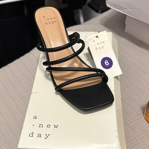 NWT Target Black Heeled Sandals